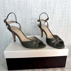 Designer Elegant Green Heeled Sandals high heel peep toe ankle strap